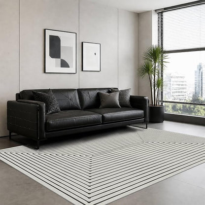 Latte&Fog 4x6 Area Rug for Bedroom Washable Rug Carpet for Living Room | Washable, Non Slip, Low Pile, Modern Abstract Boho Style, for Living Room Bedroom Dining Room Office Dorm, Ivory 4'x6'