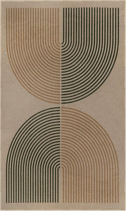 Lahome Modern Rainbow Easy Jute 3x5 Patio Rug, Washable Rugs for Entryway Farmhouse Non Slip Indoor Door Mat, Contemporary Throw Carpet for Entry Mudroom Porch Decor