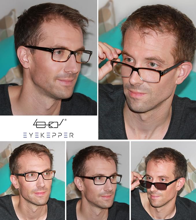 Eyekepper Vintage Reading Sunglasses for Men - 5 Pack Grey Tinted Lens Readers +2.50