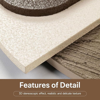 Troartos 3D Textured Neutral Abstract Wall Art with Vase, White and Brown Wall Decor with Rabbit Decoration, Minimalist Geometric Artwork for Living Room Hallway Dining Room Bedroom Office, 24x24 In