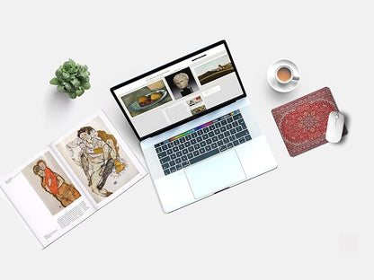 The Big Lebowski Mouse Pad - Oriental Rug Computer Mousepad, Non-Slip Neoprene Red Persian Rug Design