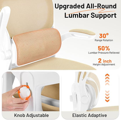 AreShark Drafting Office Chair - Ergonomic Tall Office Chair with Adjustable Footrest Ring - Counter Height Adjustable Rolling Standing Desk Chair with Lumbar Support and Flip-up Armrests for Home