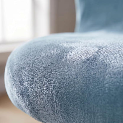 Deisy Dee Velvet Stretch Armless Office Chair Covers - Colorful Stretch Slipcover for Desk Chairs (Baby Blue)