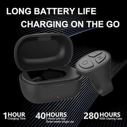 Tiktok Scrolling Ring, Bluetooth Camera Remote Control, Scrolling Ring Remote for iPhone TikTok FB YouTube IG Android Phone, Fingertip Wireless Scroller Page Turner (Black)