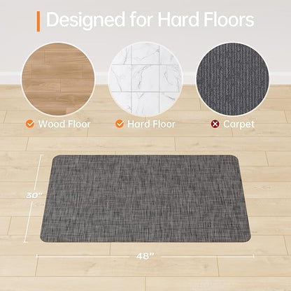 Office Chair Mat, 30" x 48" Computer Chair Mat for Hardwood Floor, Non-Curve Anti Slip Hard Floor Protector for Rolling Chair, PVC Mat Desk Rug for Home Office