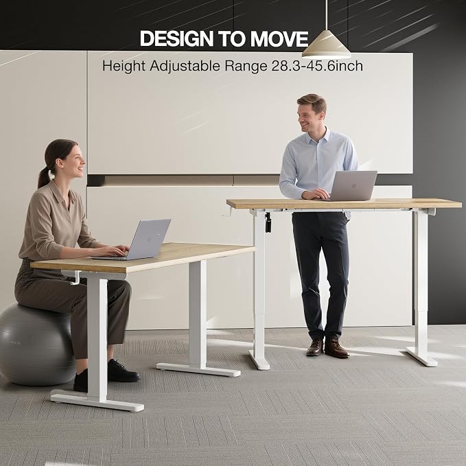 Acrolix Electric Standing Desk, Height Adjustable Home Office Desk with Memory Presets & Cable Management,Oak Sit Stand Desk for Work from Home, Ergonomic Computer Desk (48" x 24")