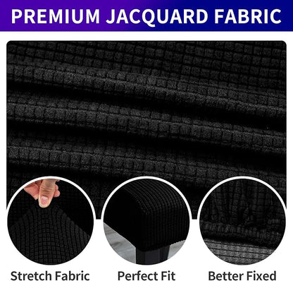 Stretch Chair Covers for Dining Room Set of 2, Removable Washable Dining Room Chair Covers, Dining Chair Slipcovers Seat Protector, Great for Home Decor and Banquet (Black, 2 Pack)