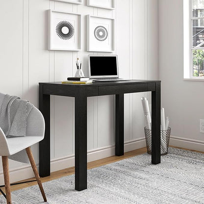 Office Desk Minimalist Desk with Storage Drawer Study Table for Laptop and Paperwork Home Office Furniture (Color : Black) (D)