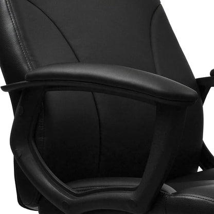 Techni Mobili PU Leather Office Chair with Padded Armrests, Height Adjustable Executive Desk Chair with Tilt Control, Black