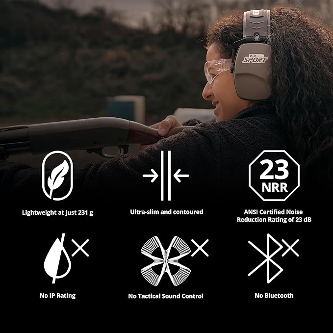 ISOtunes DEFY Slim Passive Earmuffs: Noise Isolating Over-Ear Hearing Protection with Foam Cushions, and Adjustable Headband
