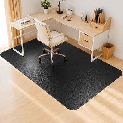 Kuyal Chair mat for Hardwood Floor 46 x 72 inches Rectangle Floor Mats Wood/Tile Protection Mat for Office & Home, Black