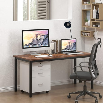 SogesHome 63inches Computer Desk PC Desk Office Desk Workstation for Home Office Use Writing Table, Vinatge Brown