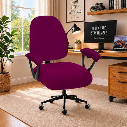 Super Stretchable Split Office Chair Seat Covers - Universal Spandex Computer Chair Slipcover - 180GSM Rotating Backrest Coverings Cushion Protectors & Armrest Covers for Dogs, Cats, Pets