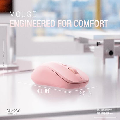 Wireless Keyboard and Mouse Combo,2.4GHz, Full-Size 110-key Design, Ultra-Thin and Silent Keys,Suitable for laptops/desktops/PCs,Compatible with Windows and Mac OS (Gradient Pink)