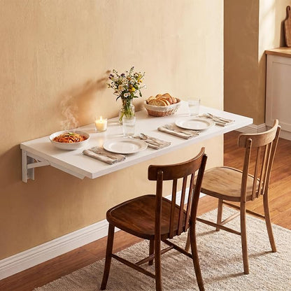 Need Fold Down Wall Mount Desk Heavy Duty Small Folding Wall Table Length 36" Width 20" Perfect Addition to Home Office/Laundry/Home Bar/Kitchen & Dining Room AC15DW(9050)