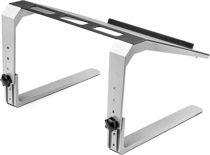 StarTech.com Adjustable Laptop Stand - Heavy Duty Steel & Aluminum - 3 Height Settings - Tilted - Ergonomic Laptop Riser for Desk (LTSTND)