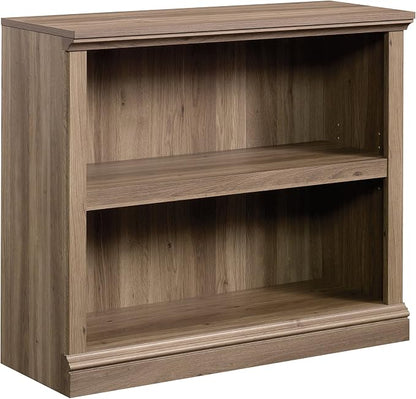 Sauder 2 Tier Book Shelf Wooden Bookcase Multipurpose Bookshelf for Home Office, Living Room, in Salt Oak