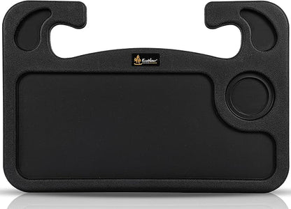 EcoNour 2 in 1 Car Steering Wheel Desk | Tray for Laptop Car Mount with Pen Holder | Desk Console for Car | Food Tray for Eating with Drinks Holder | Multipurpose Travel Car Accessories