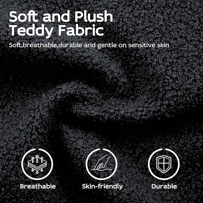 Vanity Chair with Cat Back,Armless Desk Chair Cute Small Office Chair,Teddy Fabric Computer Chair with Adjustable Height,120°Tilting,Rolling,Swivel for Vanity,Kids Room,Office,Bedroom Black