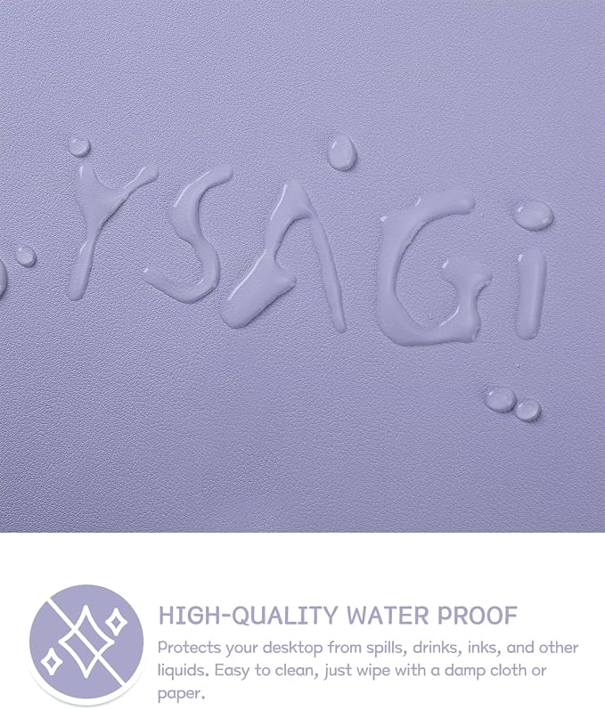 YSAGi Non-Slip Leather Desk Pad L Size, Waterproof Laptop Computer Desk Keyboard Mat, Table Protector Blotter Mat, Large Mouse Pad for Office/Work/Home/Decor(Lavender, 35.4" x 17")