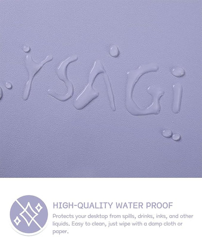 YSAGi Non-Slip Leather Desk Pad, Waterproof Laptop Computer Desk Keyboard Mat, Table Protector Blotter Mat, Large Mouse Pad for Office/Work/Home/Decor(Lavender, 23.6" x 13.7")