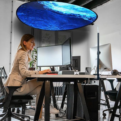 Office Cubicle Desk Shade Anti-Glare Cover Light Sensitive Professionals Cubicle Light Blocker for Workspaces Desk Canopy 36" Circular Shading Light Shade with Clamp