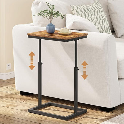 TUTOTAK End Table, Side Table, Tall Couch Table, Sofa Table, Living Room, Bedroom，Brown TB01BB083P