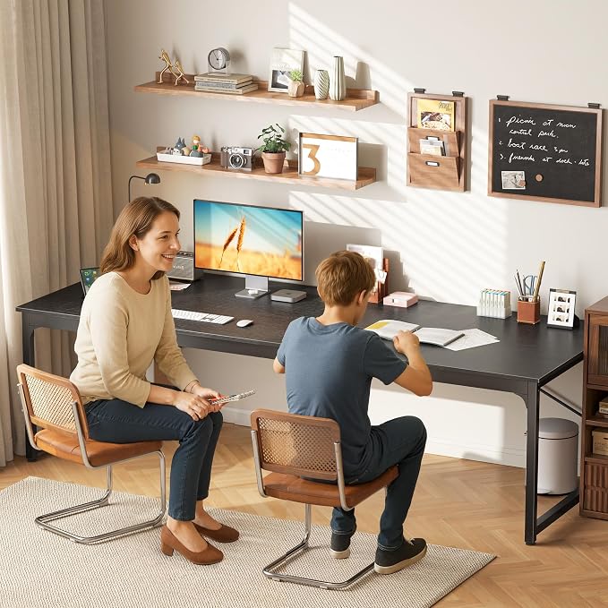 PRAISUN 78.7 X 29.5 Inch Computer Desk with Deeper Desktop, Long Gaming Office Writing Work Desk for Home Office, Study, Bedroom, Work from Home, Metal Frame, Black