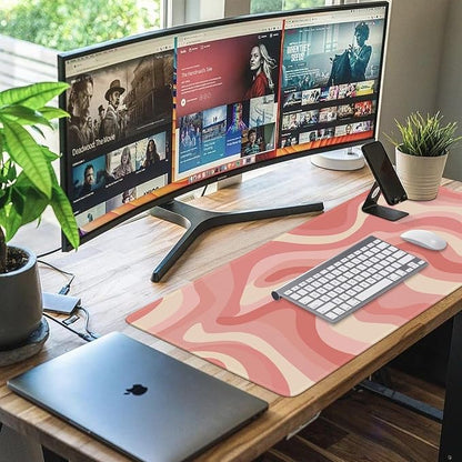 iCasso XXL Large Mouse Pad, Rubber Base Mousepad with Stitched Edges, Big Computer Mouse Mat for Office, Home, Fluid