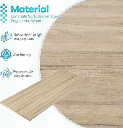 Kaboon 43x24 inches Tabletop, Solid One-Piece Desktop for Sit Stand Desk, Double Desks, L Desk DIY,Wood Countertop Home or Commercial Use,1 inch Thick, Light Oak, 23.62" D x 43" W