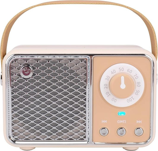 Dosmix Retro Bluetooth Speaker, Vintage Decor, Wireless Bluetooth Speakers, Cute Old Fashion Style for Kitchen Desk Bedroom Office Party Outdoor Kawaii Accessories (Beige)