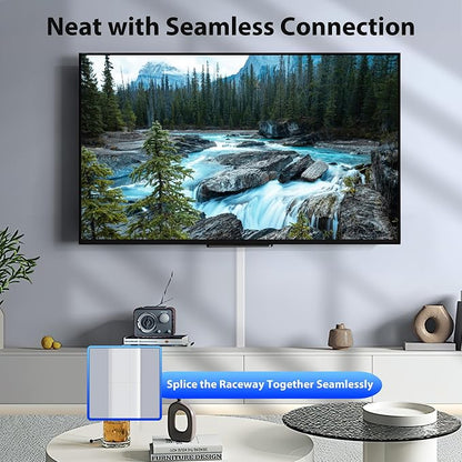 ZhiYo Large Capacity Wire Hiders for TV on Wall for 2-4 Cords, 63in (4xL15.8in) PVC Cable Cover with Adhesive Tape, Snap and Lock Design for Wall Mounted TV, Black Cord Covers for Wires on Wall
