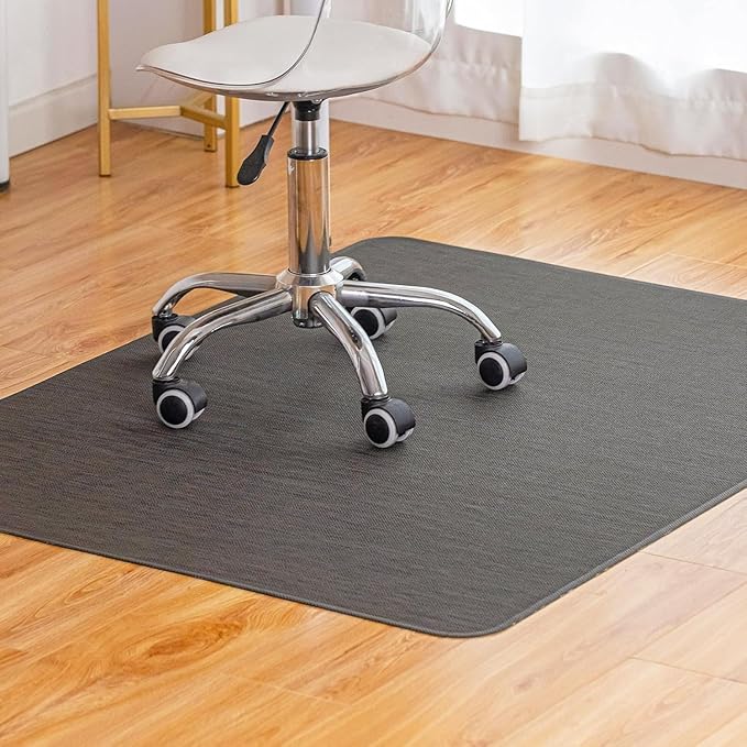 Baroyal Office Chair Mat for Hardwood Floor Under Desk Computer Rolling Chair Mat for Wood/Tile Floor Non-Slip Heavy Duty Desk Rug PVC Plastic Hard Floor Protector 45"x 53" (Espresso)