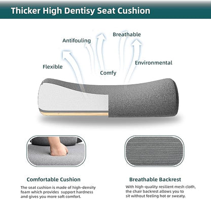 DUMOS Office Desk Computer Chair with Footrest, Ergonomic Mesh Swivel Gaming Chair with Rolling Wheels, Comfortable Headrest, Lumbar Support, Comfy for Home, Office, Task, Student, Elegant Grey