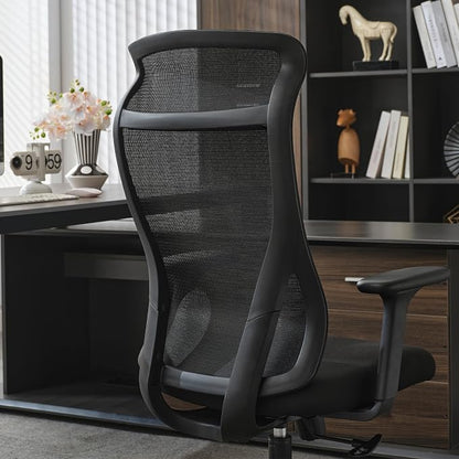 Qulomvs Mesh Ergonomic Office Chair Home Office Desk Chair with Headrest Height Adjustable Computer Executive Desk Chair with Wheels 360 Swivel Task Chair