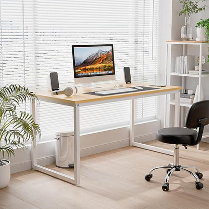 ZenStyle Computer Desk 47" Large Office Desk Computer Table Laptop PC Simple Study Writing Desk for Home Office, Light Brown