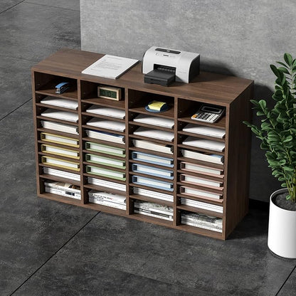 VEVOR Literature Organizers, 36 Compartments Office Mailbox with Adjustable Shelves, Wood Literature Sorter 39.3x12x26.8 inches for Office, Home, Classroom, Mailrooms Organization, EPA Certified Brown