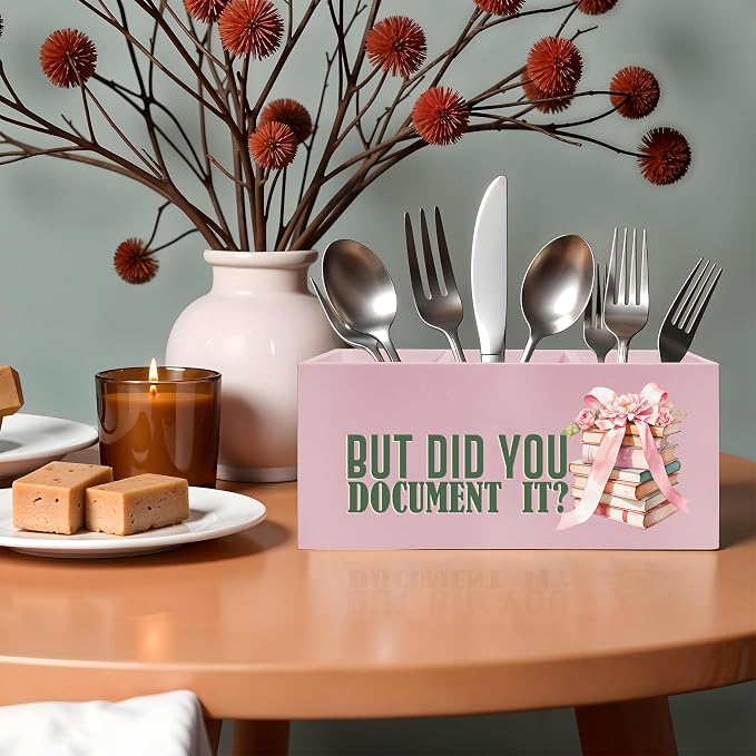 But Did You Document It Pink Pencil Pen Holder for Desk, HR Human Resource Gifts, Funny Work Gifts for Coworkers Wooden Pencil Holder Organizer for Home Office Desk Accessories