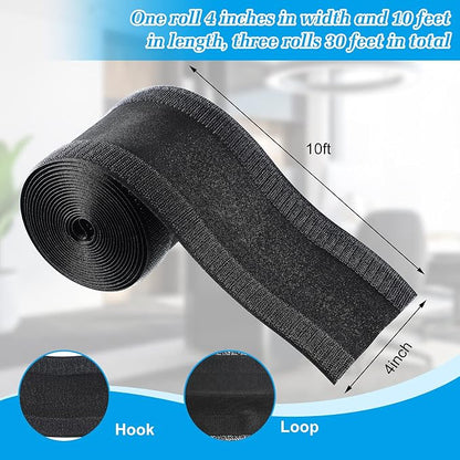 WILLBOND Carpet Cord Cover Cable Protector Floor Cover Cable Protector Management Only for Commercial Office Carpet(29.53 ft,Black)