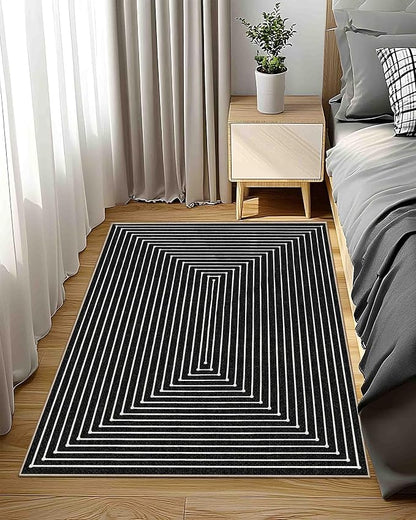 Latte&Fog 3x5 Entryway Rug Indoor, Modern Abstract Washable Area Rug, Boho Non Slip Low Pile Throw Carpet for Indoor Bedroom Bedside, Kitchen, Entry and Living Room