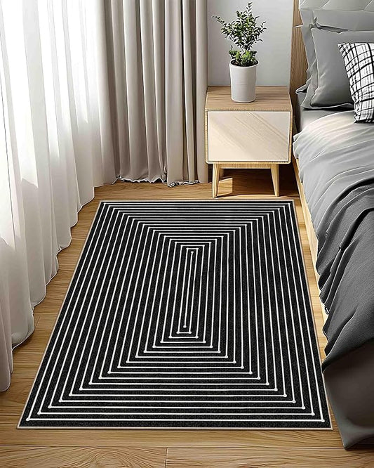 Latte&Fog 3x5 Entryway Rug Indoor, Modern Abstract Washable Area Rug, Boho Non Slip Low Pile Throw Carpet for Indoor Bedroom Bedside, Kitchen, Entry and Living Room