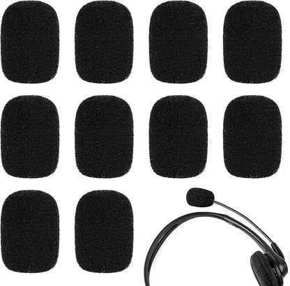 10 Pack Mini Size Lapel Headset Microphone Windscreen Foam Cover, High Density Mic Headset Cover Mini Size Foam Microphone Windscreen for Headset Lavalier Microphones Noise Reduction(Black)