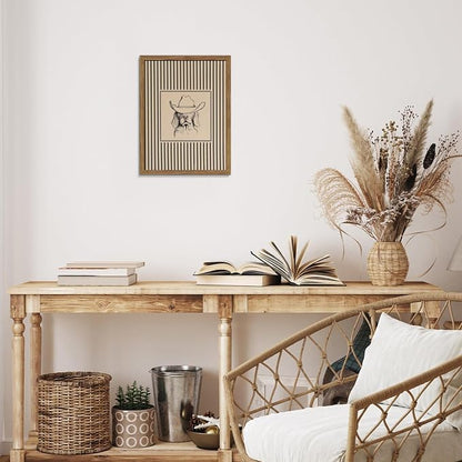 Western Cowboy Dog Wall Art - Framed Canvas Wall Decor for Living Room, Bedroom & Nursery, Vintage Animal Sketch in Wood Frame, Cute Dog with Hat Picture, Farmhouse Style 12x16 inch
