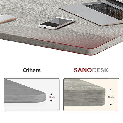 SANODESK Universal Tabletop 55"x28"x1" Thickness One-Piece Table Top Rectangular Particle Board for Standing Desk and Home Office Desk Countertop DIY,White Wood Top