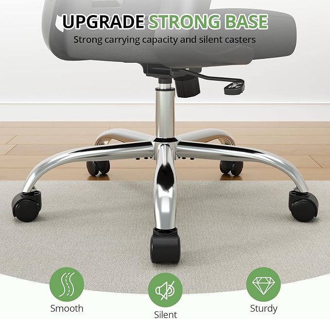 Office Chair, Ergonomic Desk Chair, 330LBS Capacity, High Back Computer Chair for Long Hours Comfortable, Rolling Swivel Executive Task Chair for Home Office with Flip-up Armrests