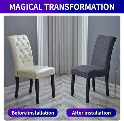 Stretch Chair Covers for Dining Room Set of 8, Removable Washable Dining Room Chair Covers, Dining Chair Slipcovers Seat Protector, Great Decor for Home and Banquet (Gray, 8 Pack)