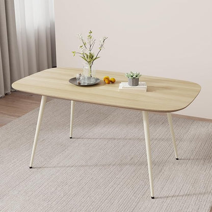 HIPIHOM 47.2'' Modern Farmhouse Dining Table, Wooden Rectangular Dining Table with Metal Legs for 4 People for Dining Room, Kitchen, Living Room (Cat Scratch Table, 47.2")