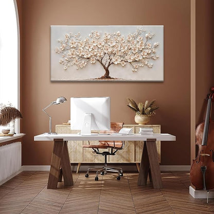 Canvas Art Wall Decor Botanical Wall Art Pictures For Living Room Tree Of Life Wall Art Canvas Wall Art Decor Artwork for Walls Abstract Flower Wall Art Home Kitchen Office Wall Decoration 24" X 48"