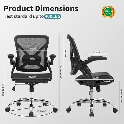 Ergonomic Office Chair, Comfy Computer Desk Chair with Adjustable Lumbar Support,Tilt Function, Comfy Wide Seat, Swivel Executive Computer Desk Chairs for Company and Home