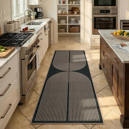 Lahome Enfys Modern Rainbow Hallway Runner Rug, 2x6 Washable Easy Jute Rugs for Entryway Kitchen Farmhouse Indoor Outdoor Carpet, Non Slip Runner for Porch Bedroom Laundry Front Door